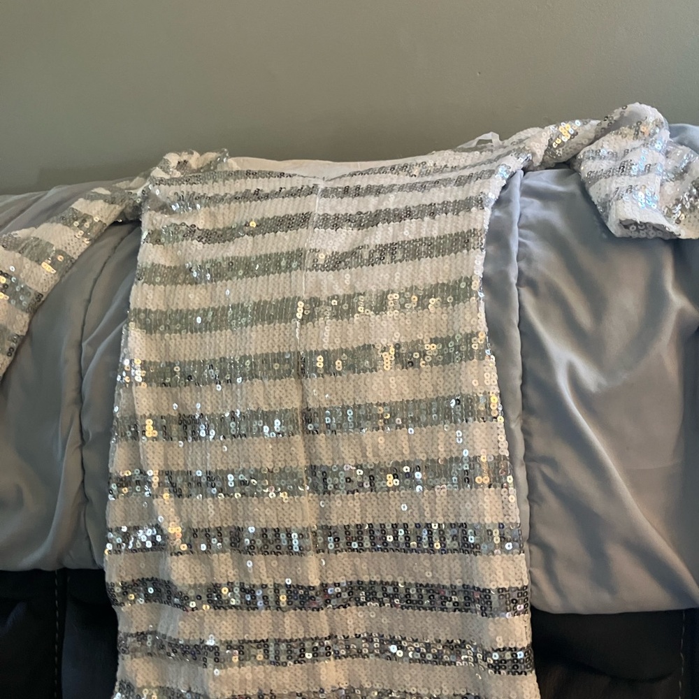 Sequin Striped dress - Silver and Gray